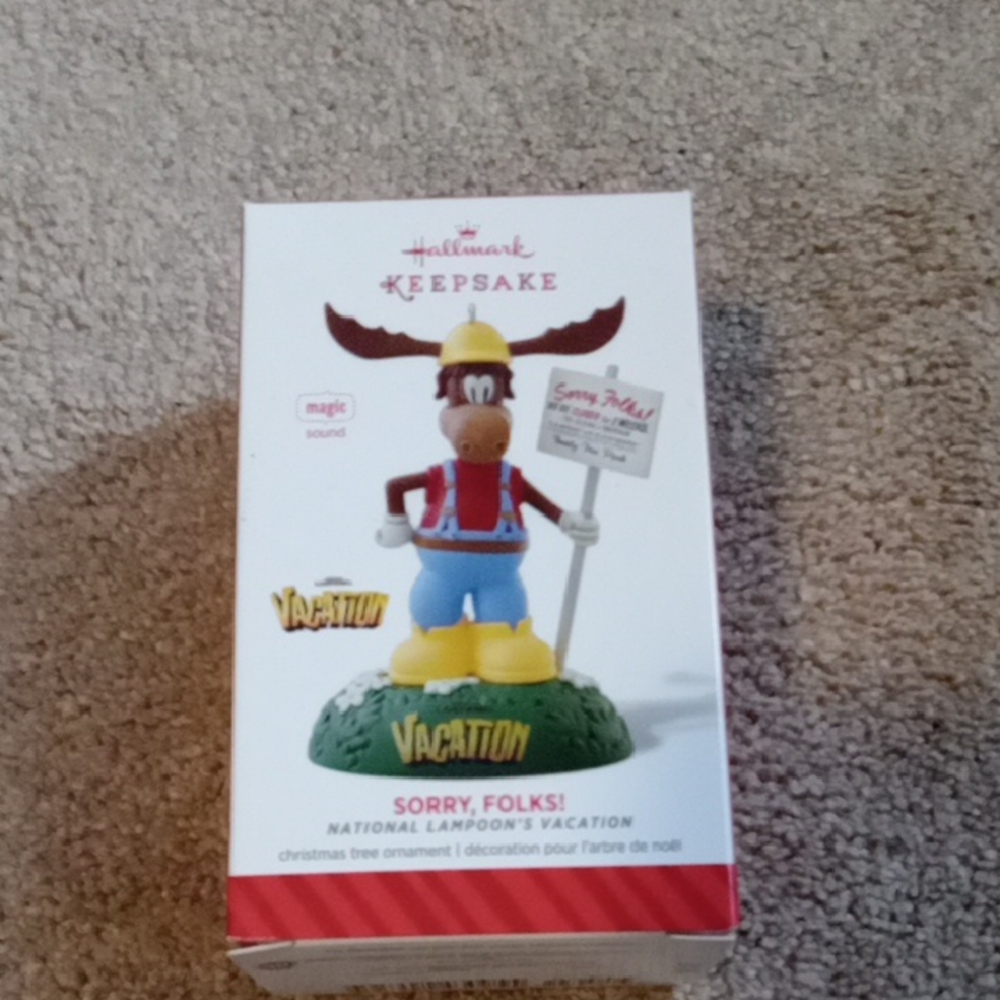 Hallmark Keepsake Moose Ornament with Red and Blue Accents